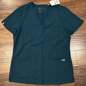 Figs Women's Caribbean Blue Short Sleeve Top